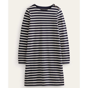NWT BODEN Sophie Breton Jersey Dress Navy Ivory Stripe 6